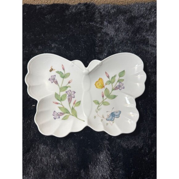 Lenox Butterfly Meadow Porcelain Butterfly-Shaped Trinket Dish/ Appitizers - Picture 1 of 5